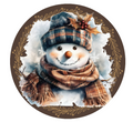 0” Rustic Plaid Snowman Winter Sign, Metal Wreath Sign, Home Decor, Wreath Sign