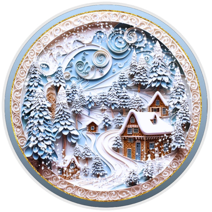 10 3D Look Snow Village Winter Sign, Wreath Sign, Home Decor