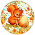 10” Acorn  Squirrel Fall Sign, Home Decor, Aluminum, The Ritzy Cactus