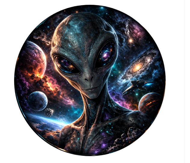 10" Alien Another World Sign, Metal Wreath Sign, Home Decor, DIY Wreath Supply