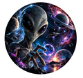 10" Alien Galaxy Sign, Metal Wreath Sign, Home Decor, DIY Wreath Supply