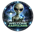 10" Alien Welcome Earthlings Sign, Metal Wreath Sign, Home Decor, DIY Wreath Supply