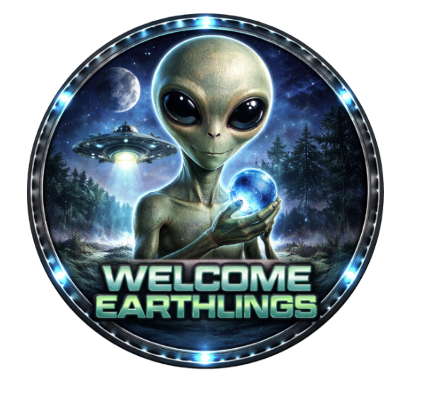 10" Alien Welcome Earthlings Sign, Metal Wreath Sign, Home Decor, DIY Wreath Supply