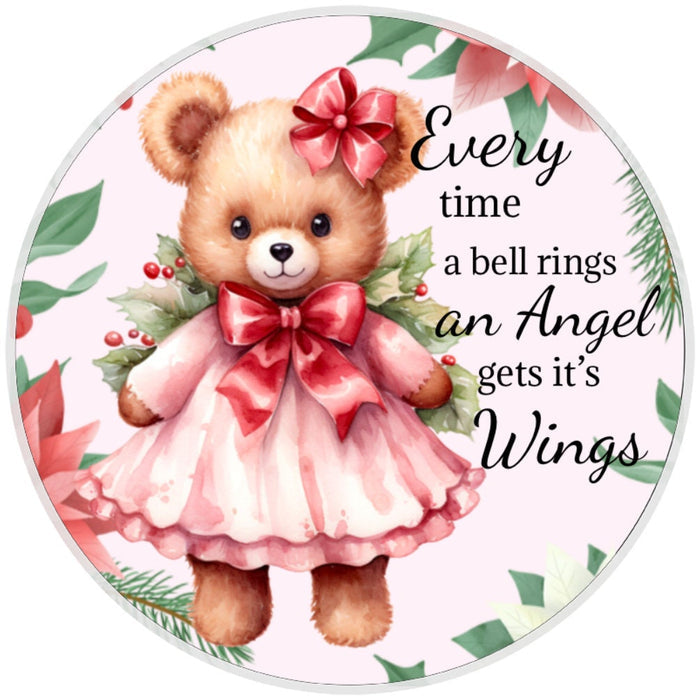 10 Angel Wings Bear Wreath Sign, Wreath Sign, Home Decor