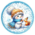 10 Aqua Sparkle Snowman Winter Sign, Metal Wreath Sign, Home Decor