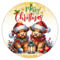 10 Baby Highland Cows Deck Merry Christmas Sign, Wreath Sign, Metal Sign, Home Decor