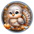 10  Baby Turkey Pumpkin Thanksgiving Sign, Wreath Sign, Metal Sign, Home Decor