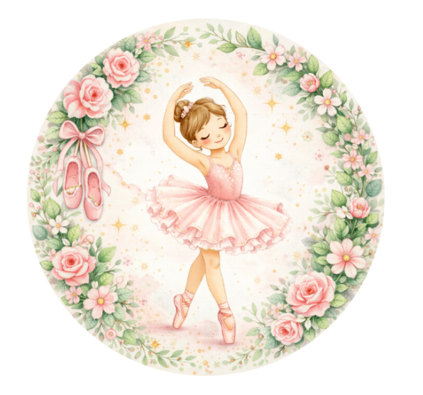 10" Ballerina Sign, Metal Wreath Sign, Home Decor, DIY Wreath Supply