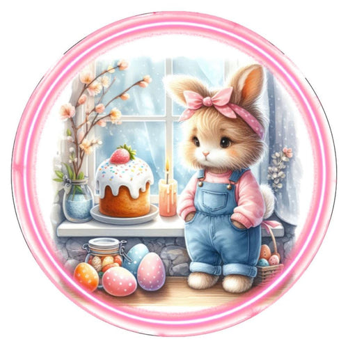 10 Bandana Bunny Sign, Metal Wreath Sign, Home Decor