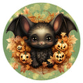 10 Bat Pumpkin Leave Halloween  Sign, Wreath Sign, Metal Sign, Home Decor