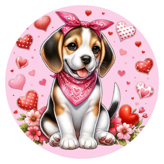 10  Beagle Valentine Sign, Wreath Sign, Home Decor