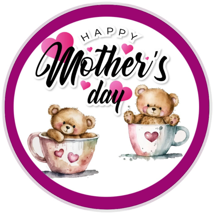 10 Bear Teacup Mothers Day Sign, Wreath Sign, Home Decor