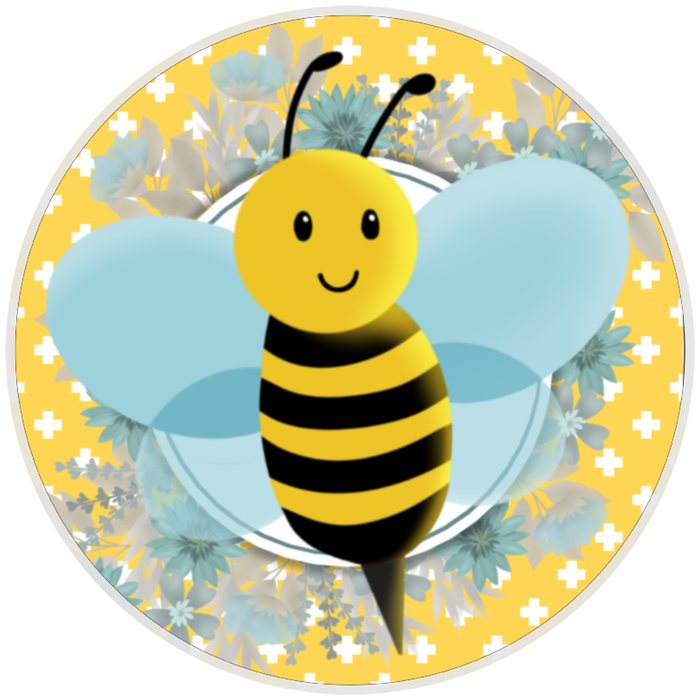 10” Bee Wreath Sign, Home Decor, Aluminum, The Ritzy Cactus
