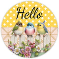 10 Birds On A Fence Hello Sign, Wreath Sign, Home Decor, Metal Sign, The Ritzy Cactus