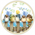10” Birds On A Fence Sign, Home Decor, Aluminum, The Ritzy Cactus