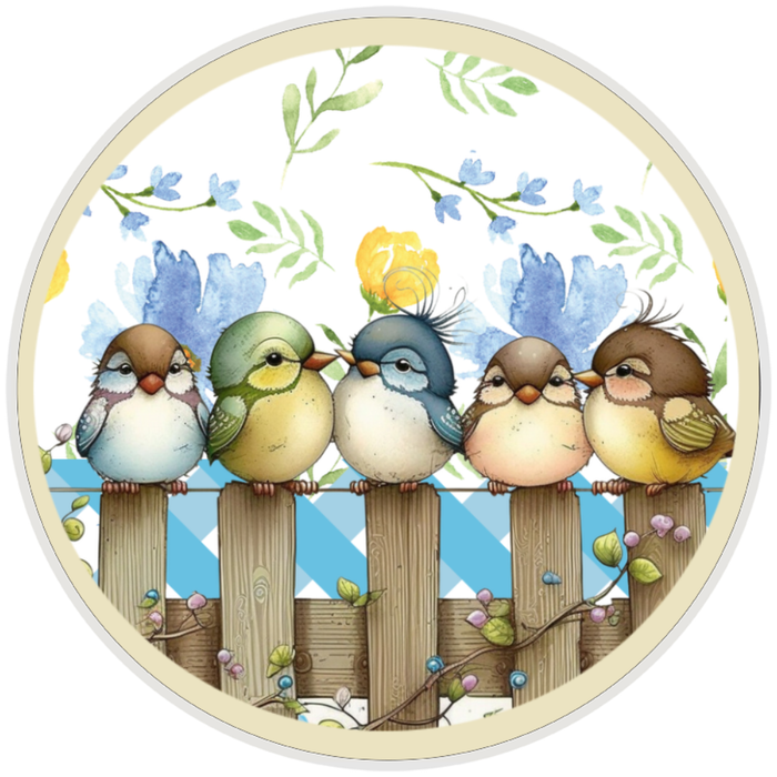 10” Birds On A Fence Sign, Home Decor, Aluminum, The Ritzy Cactus