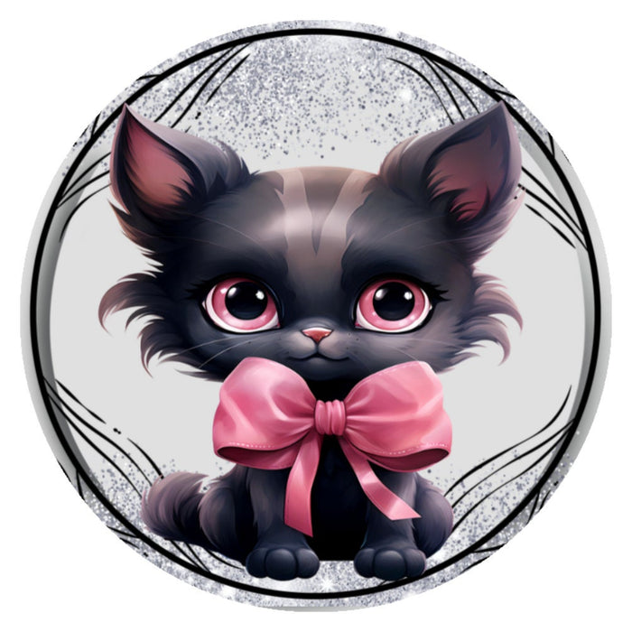10 Black Cat Halloween  Sign, Wreath Sign, Metal Sign, Home Decor