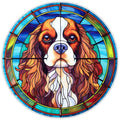 10 Blue Cavalier King Charles Spaniel Stained Glass Look Sign, Metal Wreath Sign, Home Decor