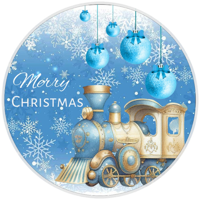 10 Blue Christmas Train Sign, Wreath Sign, Home Decor, The Ritzy Cactus, Gift