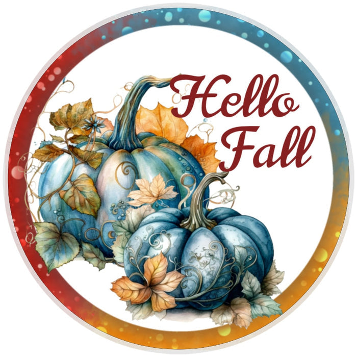 10 Blue Pumpkin Hello Fall Sign, Halloween Wreath Sign, Home Decor, The Ritzy Cactus, Gift