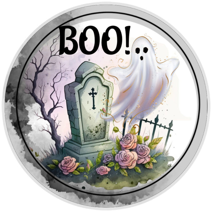 10 Boo Ghost  Graveyard  Sign, Wreath Sign, Home Decor