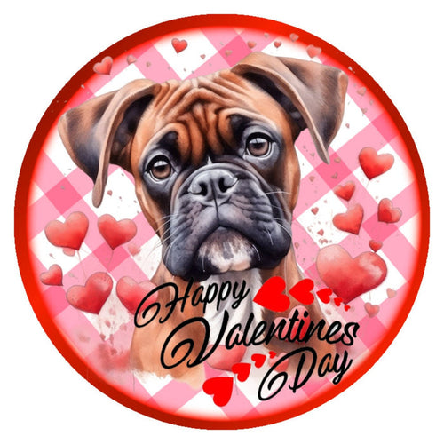 10 Boxer Dog Happy Valentine Sign, Wreath Sign, Home Decor