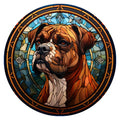 10 Boxer Dog Stained Glass Look Sign, Metal Wreath Sign, Home Decor
