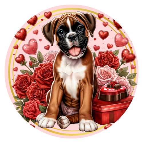 10  Boxer Happy Valentine Sign, Wreath Sign, Home Decor