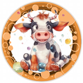 10” Bubble Cow Sign, Home Decor, Aluminum, The Ritzy Cactus