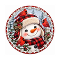 10" Buffalo Plaid Snowman Sign, Metal Wreath Sign,  Wreath Sign