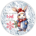 10 Bunny Winter Wish Snowflake Sign, Wreath Metal Sign, Home Decor