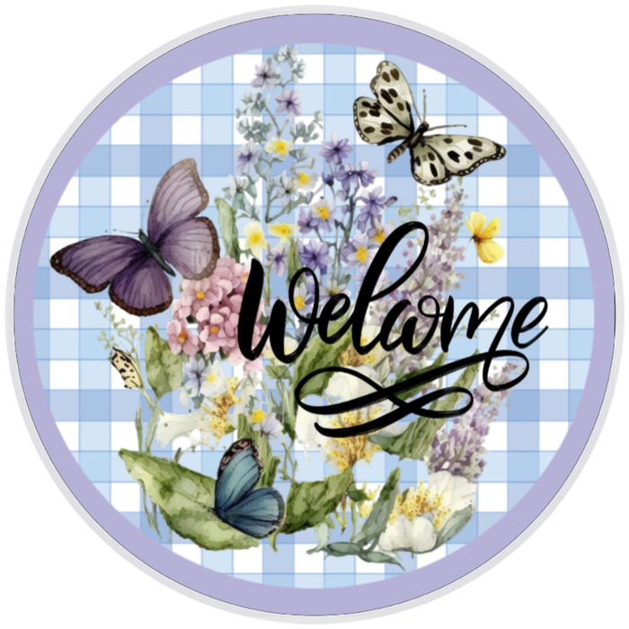 10” Butterfly Welcome Sign, Home Decor, Aluminum, The Ritzy Cactus