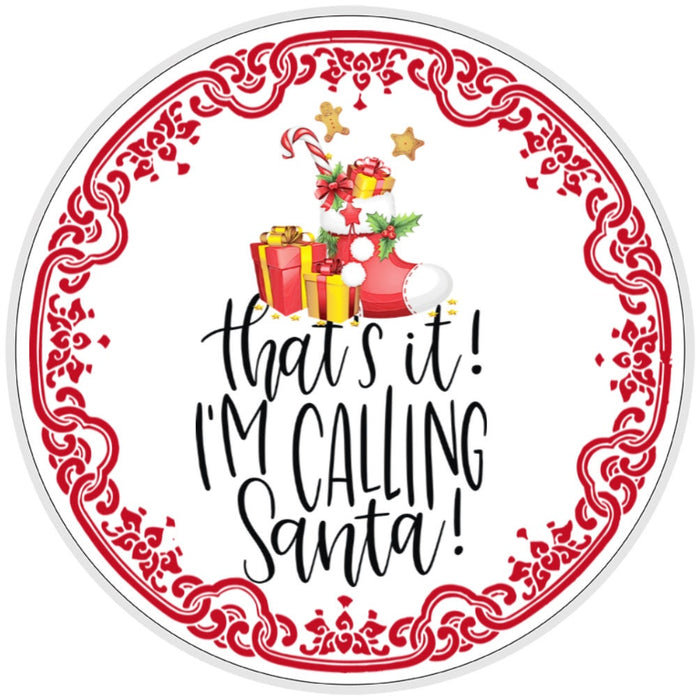 10 Calling Santa Sign, Metal Wreath Sign, Home Decor