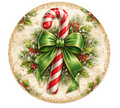 10" Candy Cane Bow Sign, Metal Wreath Sign, Home Decor, DIY Wreath Supply