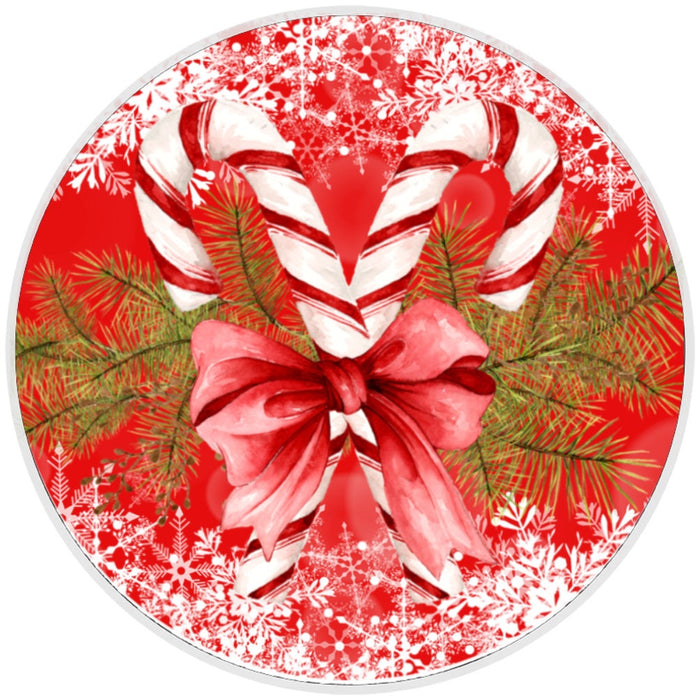 10 Candy Cane Christmas Sign, Wreath Metal Sign, Home Decor