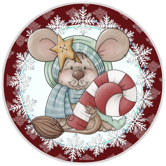 10 Candy Cane Mouse Christmas Sign, Wreath Sign, Home Decor