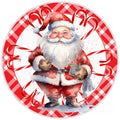 10 Candy Cane Santa Christmas Sign, Metal Wreath Sign, Home Decor