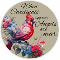 10” Cardinal Angel Wreath Sign, Home Decor, Aluminum, The Ritzy Cactus