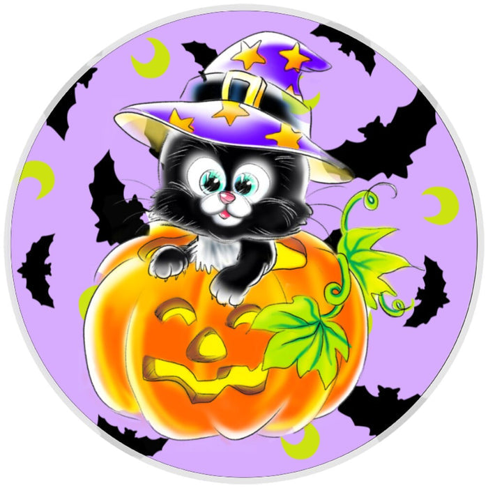 10 Cat Witch Sign, Halloween Wreath Sign, Home Decor