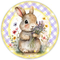 10 Checkered Bunny Sign, Metal Wreath Sign, Home Decor