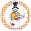 10 Checkered Snowman Sign, Wreath Metal Sign, Home Decor