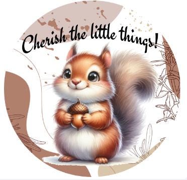10 Cherish The Little Things Squirrel Sign, Wreath Sign, Metal Sign, Home Decor