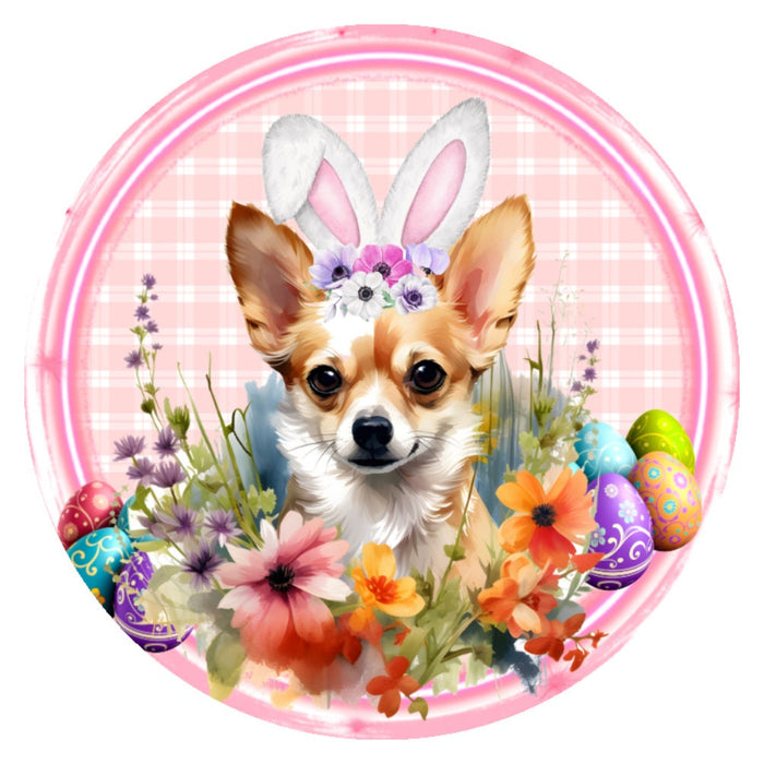 10  Chihuahua Easter Dog Sign, Wreath Sign, Home Decor, Gift