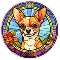 10 Chihuahua Stained Glass Look Sign, Metal Wreath Sign, Home Decor