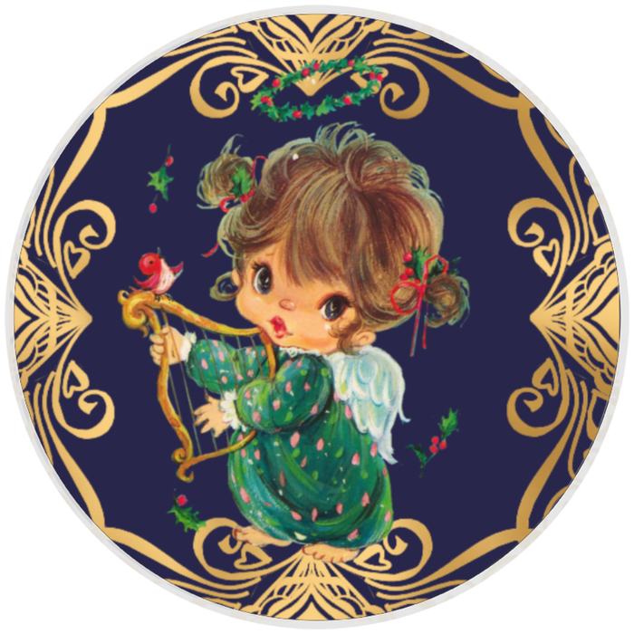 10” Christmas Angel Wreath  Sign, Home Decor, Aluminum, The Ritzy Cactus