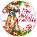 10” Christmas Boxer Dog Sign, Home Decor, Aluminum, The Ritzy Cactus