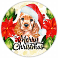 10” Christmas Cocker Spaniel Dog Sign, Home Decor, Aluminum, The Ritzy Cactus