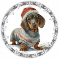 10” Christmas Dachshund  Dog Sign, Home Decor, Aluminum, The Ritzy Cactus