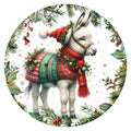 10 Christmas Donkey Wreath Sign, Metal Sign, Home Decor