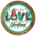 10 Christmas Gnome Leopard Love Sign, Wreath Sign, Home Decor, The Ritzy Cactus